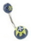 Painful Pleasures MN1270 14g 7/16'' Blue and Green Fimo Belly Button Ring