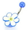Painful Pleasures MN1271 14g 7/16'' Dark Blue Fimo Flower Belly Button Ring
