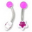 Painful Pleasures MN1341-deal10 14g 7/16&quot; Acrylic Star &amp; Heart Belly Ring Mix - Price Per 10