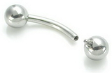 Painful Pleasures MN1352 10g Bent Barbell Internally Threaded Stainless Steel