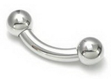 Painful Pleasures MN1355 4g Bent Barbell Internally Threaded Stainless Steel - 5/16" up to 1-1/2"