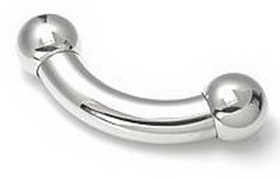 Painful Pleasures MN1357 0g Bent Barbell Internally Threaded Stainless Steel