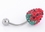 Painful Pleasures MN1419 14g 7/16&quot; STRAWBERRY DELIGHT Crystal Explosion Belly Jewelry