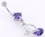 Painful Pleasures MN1421 14g 7/16&quot; Prong Set Gem with Jewel Encrusted Heart Body Jewelry