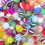 Painful Pleasures MN1612-deal10 14g 7/16" Mixed Acrylic Belly Button Rings - Price Per 10