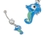Painful Pleasures MN1618 14g 7/16'' Crystal Prong Jewel Seahorse Belly Button Ring