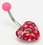 Painful Pleasures MN1625 14g 7/16&quot; Heart RED Belly Jewelry