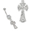 Painful Pleasures MN1640 14g 7/16&quot; BIG CROSS Belly Piercing Jewelry