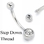 Painful Pleasures MN1664 14g 7/16&quot; E-Z Piercing 4mm/6mm Crystal Jewel One-Step-Down-Threaded Belly Ring