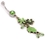 Painful Pleasures MN1684 14g 7/16&quot; Peridot Flowers n Leaves Belly Button Jewelry
