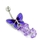 Painful Pleasures MN1740 Butterfly Purple Dangle Navel Jewelry on a  14g 3/8&quot; Shaft