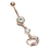 Painful Pleasures MN1772 14g 7/16'' Jeweled Rose Gold Dolphin Belly Button Ring