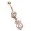 Painful Pleasures MN1774 14g 7/16'' Jeweled Guiding Star Rose Gold Belly Button Ring