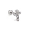 Painful Pleasures MN1781 16g Stainless Steel Ear Jewelry with Crystal Cross Charm - Price Per 1