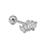 Painful Pleasures MN1790 16g Stainless Steel Marquise-Cut Crystal Ear Jewelry - Price Per 1