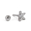 Painful Pleasures MN1794 16g Stainless Steel Ear Jewelry with Five-Petaled Crystal Flower Charm - Price Per 1