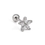 Painful Pleasures MN1794 16g Stainless Steel Ear Jewelry with Five-Petaled Crystal Flower Charm - Price Per 1