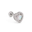 Painful Pleasures MN1795 16g Stainless Steel Opal Heart Ear Jewelry - Price Per 1