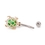 Painful Pleasures MN1811 14g 7/16" Jeweled Sea Turtle Steel Belly Button Ring