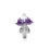 Painful Pleasures MN1824 14g 3/8" Purple Jeweled Dual Heart Bow Steel Clicker - Price Per 1