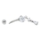 Painful Pleasures MN1832 14g 3/8" Dainty Crystal Drop Charm Belly Button Ring