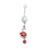 Painful Pleasures MN1890 14g 3/8" Blood Red Swan Dangle Belly Button Ring