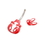Painful Pleasures MN1902 14g 3/8" Red Woodland Bunny Belly Button Ring
