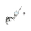 Painful Pleasures MN1915 14g 3/8" Alien Moon Dangle Belly Button Ring