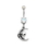 Painful Pleasures MN1915 14g 3/8" Alien Moon Dangle Belly Button Ring