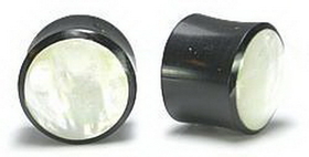 Elementals Organics ORG014 PEARL SHELL Plug Natural Horn Organic Body Jewelry 2g - 1 1/4&quot; - Price Per 1
