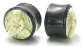 Elementals Organics ORG016 CARVED BUDDHA Plug Horn Organic Ear Jewelry - Price Per 1