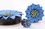 Elementals Organics ORG1074 BLUE Flower Painted Leather Double Flare Horn Plug 8mm - 50mm - Price Per 1