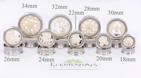 Elementals Organics ORG1077 WHALE Mother of Pearl and Steel Double Flare SYNTHESIS PLUGS 28mm - 36mm - Price Per 1