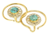 Elementals ORG1085-pair 8g Bronze Indonesian TURQUOISE Earrings - Price Per 2