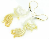 Elementals ORG1105-pair Aandaleeb Mother of Pearl Gold Plated Earrings -  Price Per 2