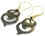 Elementals ORG1107-pair BLACK Mother of Pearl Aanetra Gold Plated Earrings -  Price Per 2