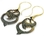 Elementals ORG1107-pair BLACK Mother of Pearl Aanetra Gold Plated Earrings -  Price Per 2