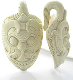 Elementals Organics ORG1500-pair Walrus Bone Tribal Mask Ear Weights Natural Body Jewelry - Price Per 2