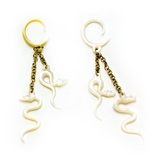 Elementals Organics ORG2139-pair Snake Charmer Mother of Pearl Large Gauge Dangle Earrings - Price Per 2