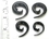 Elementals Organics ORG227 Spiral Hook Natural Body Jewelry from Horn 4mm - 10mm - Price Per 1