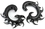 Elementals Organics ORG267-pair Dragon Fury Black Horn Spiral Earrings Body Jewelry - Price Per 2
