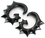 Elementals Organics ORG270-pair Bat Wings Black Horn Spiral Earrings Body Jewelry - Price Per 2