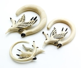 Elementals Organics ORG3016-pair Gannet Diving Bird Organic Crocodile Wood Ear Hangers - 3mm-12mm - Price Per 2