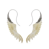 Elementals Organics ORG3046-pair 18g Freedom Ryder Mother of Pearl Silver Plated Earrings - Price Per 2