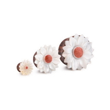 Elementals Organics ORG3049 Mother of Pearl Flower Sono Wood Plug with Coral Center - 8mm-30mm - Price Per 1