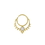Elementals Organics ORG3073 18g Bendable 18k Gold Plated Single Jeweled Septum Ring