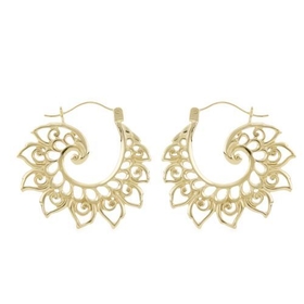 Elementals Organics ORG3080-pair 18g Gold Plated Lotus Wave Earrings - Price Per 2