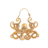 Elementals Organics ORG3082-pair 18g All-Seeing Octopus Polished Brass Earrings - Price Per 2