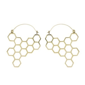 Elementals Organics ORG3089-pair 18g Save the Bees Polished Brass Earrings - Price Per 2