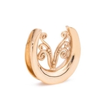 Painful Pleasures ORG3113 22kt Gold Plated Ethnic Swirl Saddle Plug - Price Per 1
